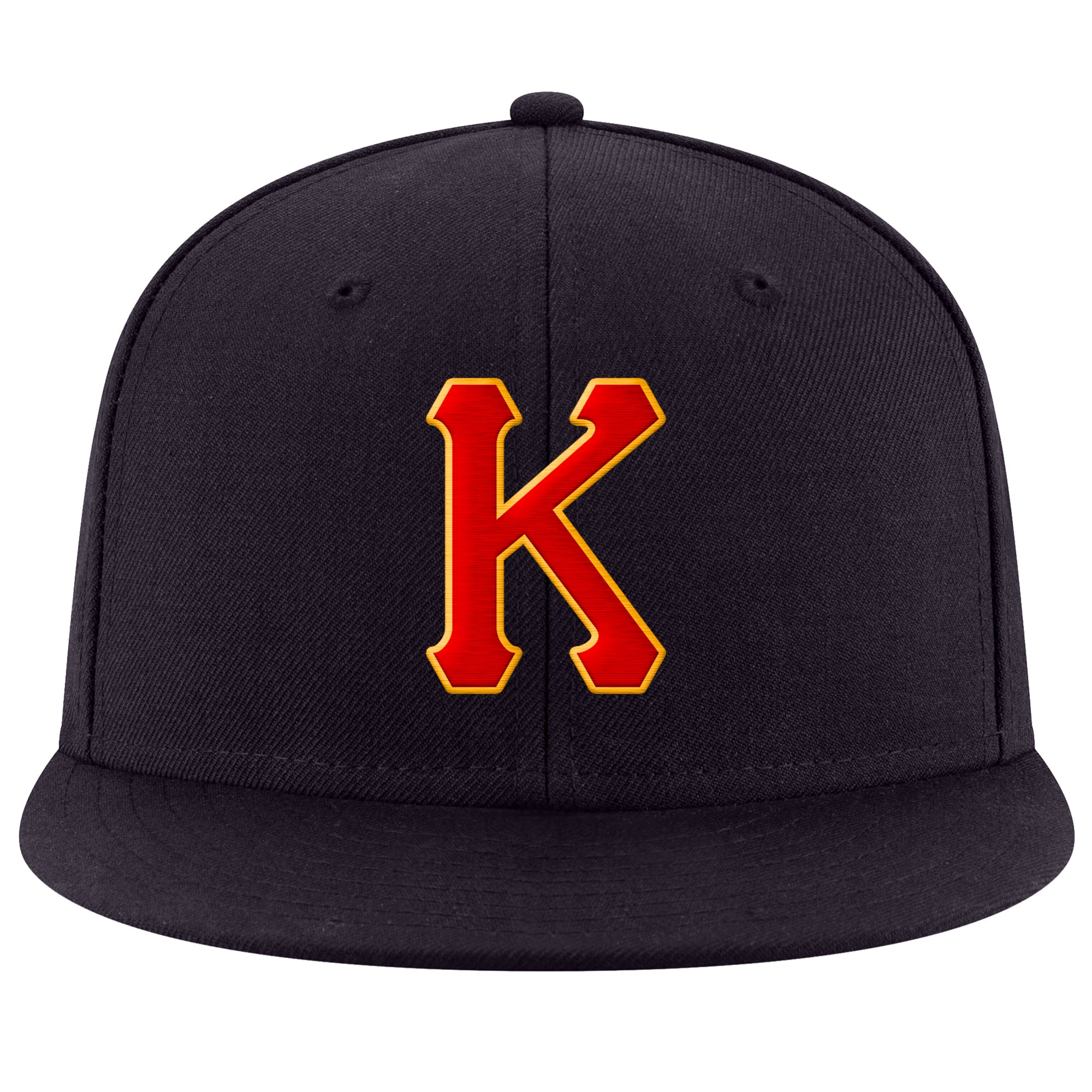 Custom Navy Red-Gold Stitched Adjustable Snapback Hat