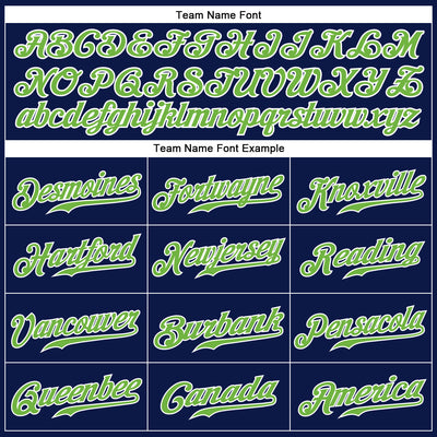 Custom Navy White Pinstripe Neon Green-White Authentic Baseball Jersey