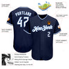 Custom Navy White-Light Blue Authentic Baseball Jersey