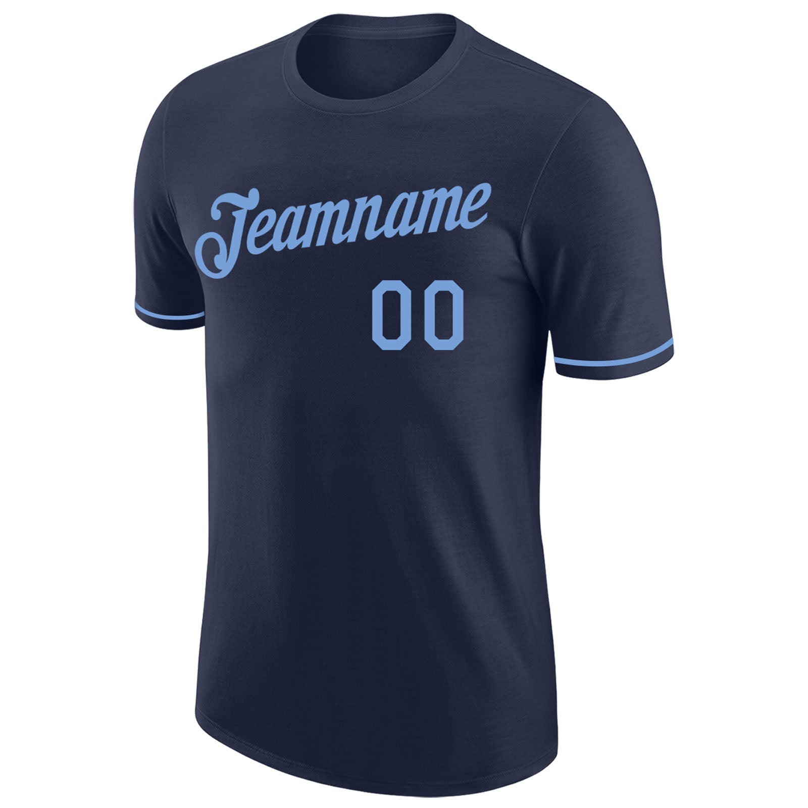 Custom Navy Light Blue Performance T-Shirt