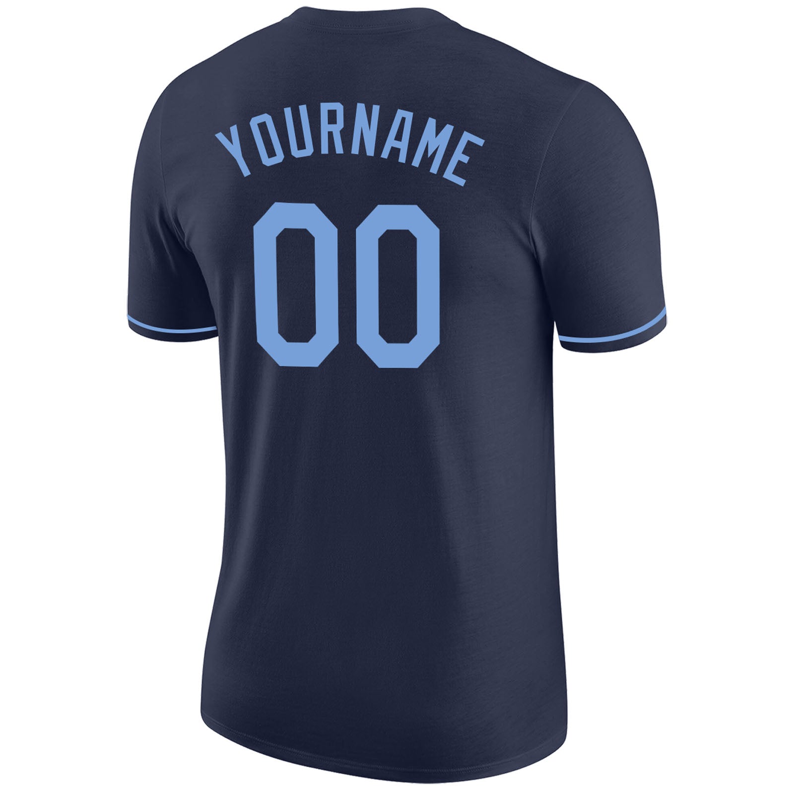 Custom Navy Light Blue Performance T-Shirt