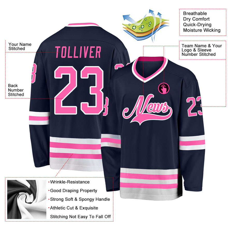 Pink Panthers White Hockey Jersey