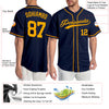 Custom Navy Gold Authentic Baseball Jersey