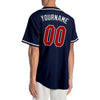 Custom Navy Red-White Authentic Baseball Jersey