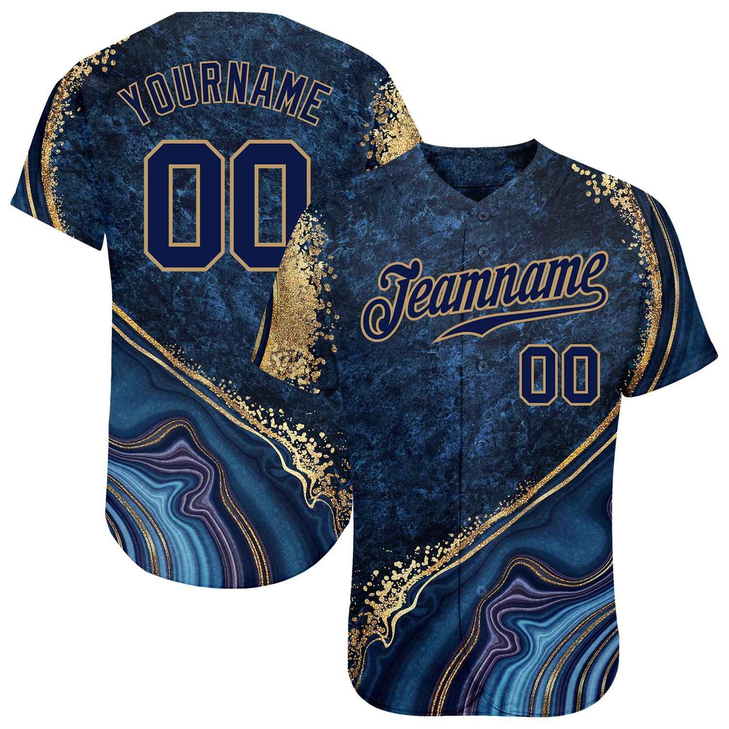 Custom Baseball Jersey Aqua Navy-Old Gold Authentic Sleeveless