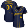 Custom Navy Gold Authentic Baseball Jersey