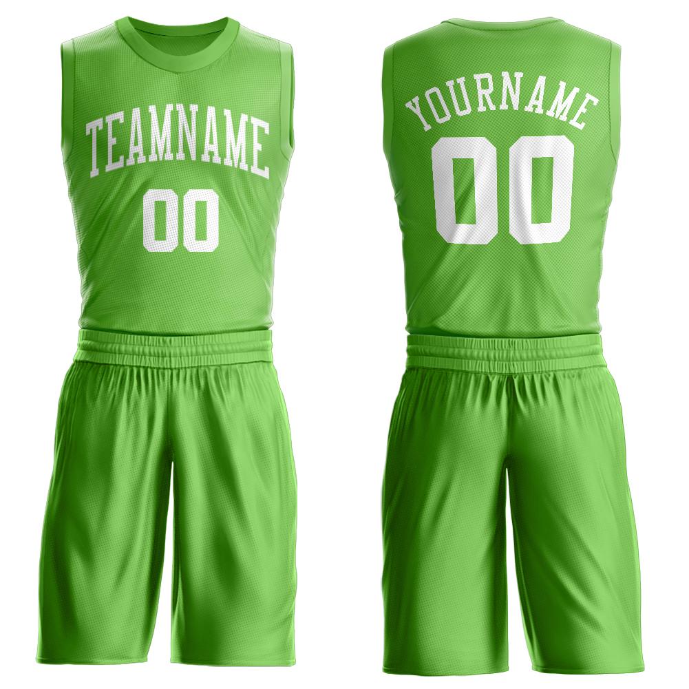 Green and cheap white basketball jersey