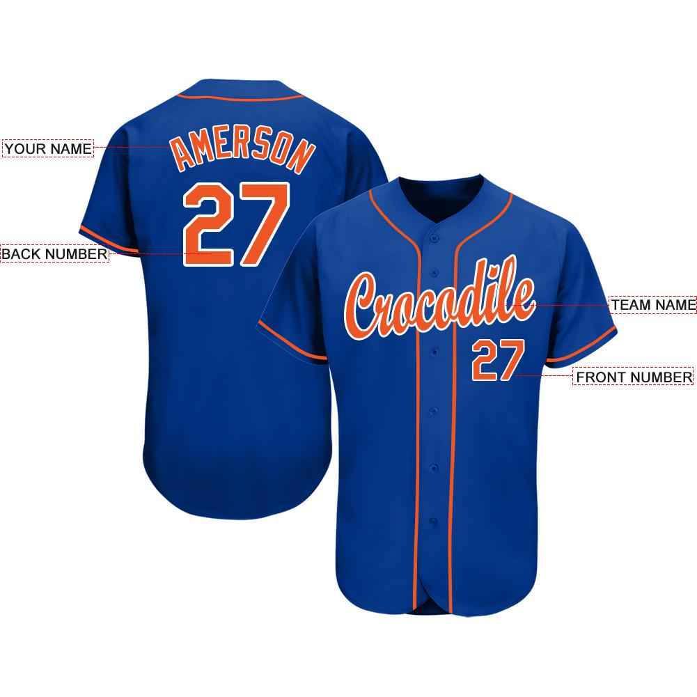 Custom Royal Orange-White Baseball Jersey