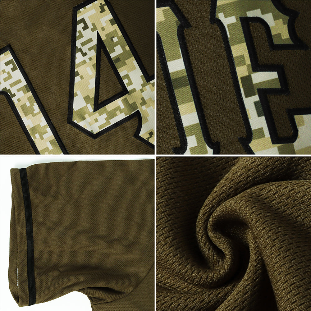 Custom Camo Baseball Jersey Black-Gold Authentic Salute To Service -  FansIdea