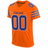 Custom Orange Royal-White Mesh Authentic Football Jersey