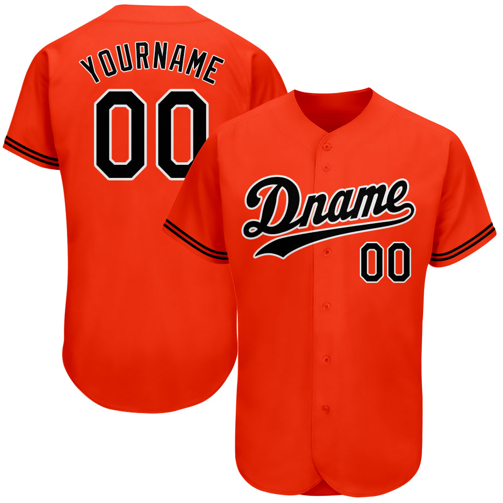 Custom Black Orange Baseball Jersey