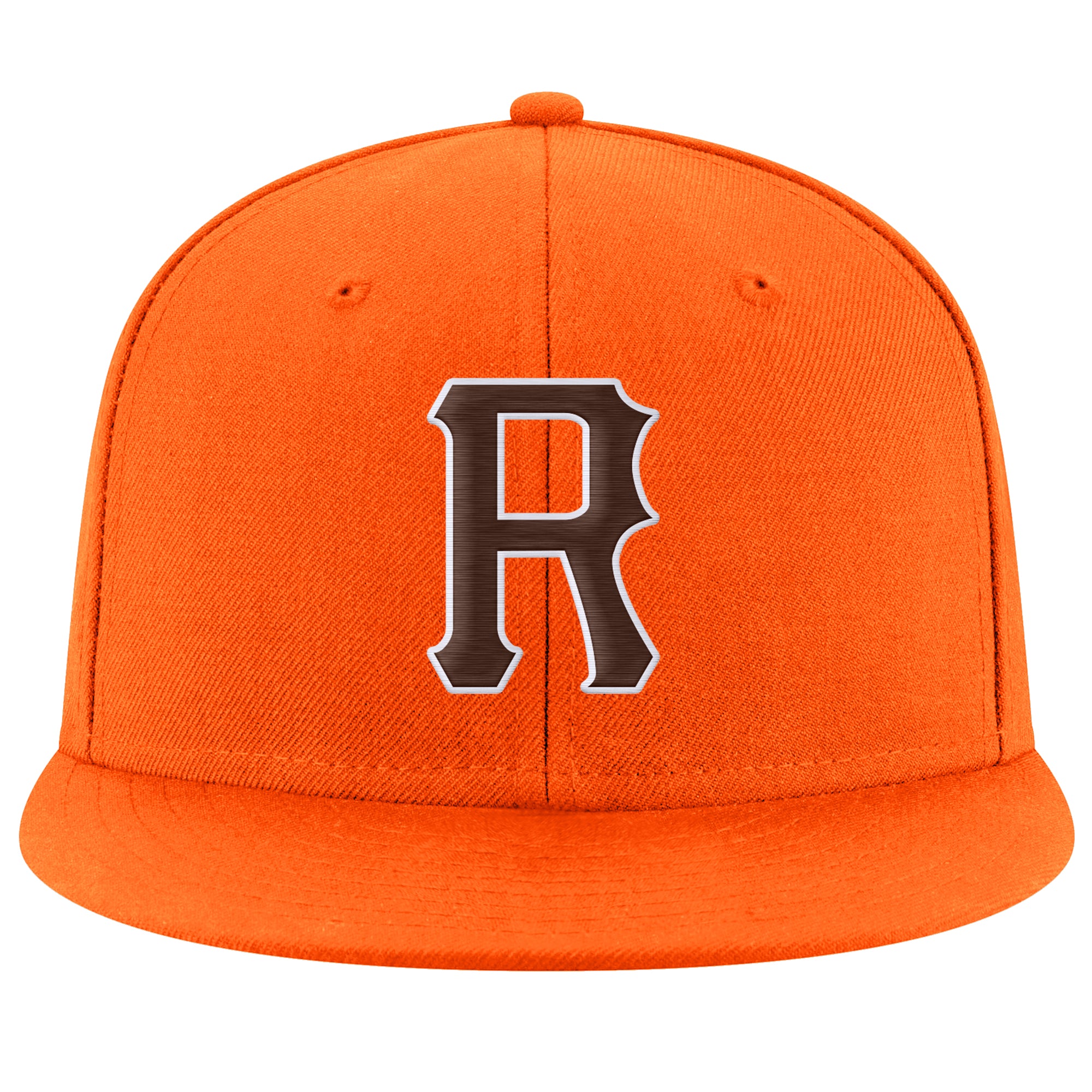 Custom Orange Brown-White Stitched Adjustable Snapback Hat