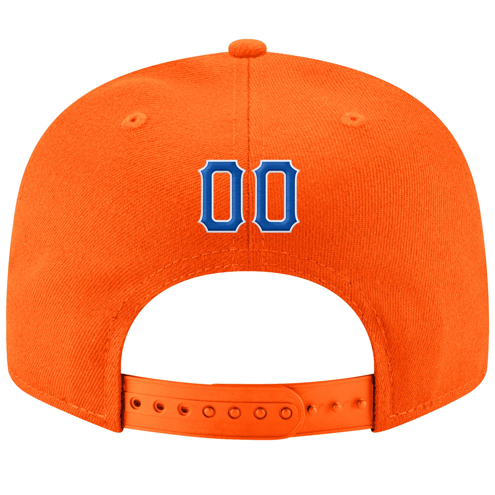 Custom Orange Royal-White Stitched Adjustable Snapback Hat