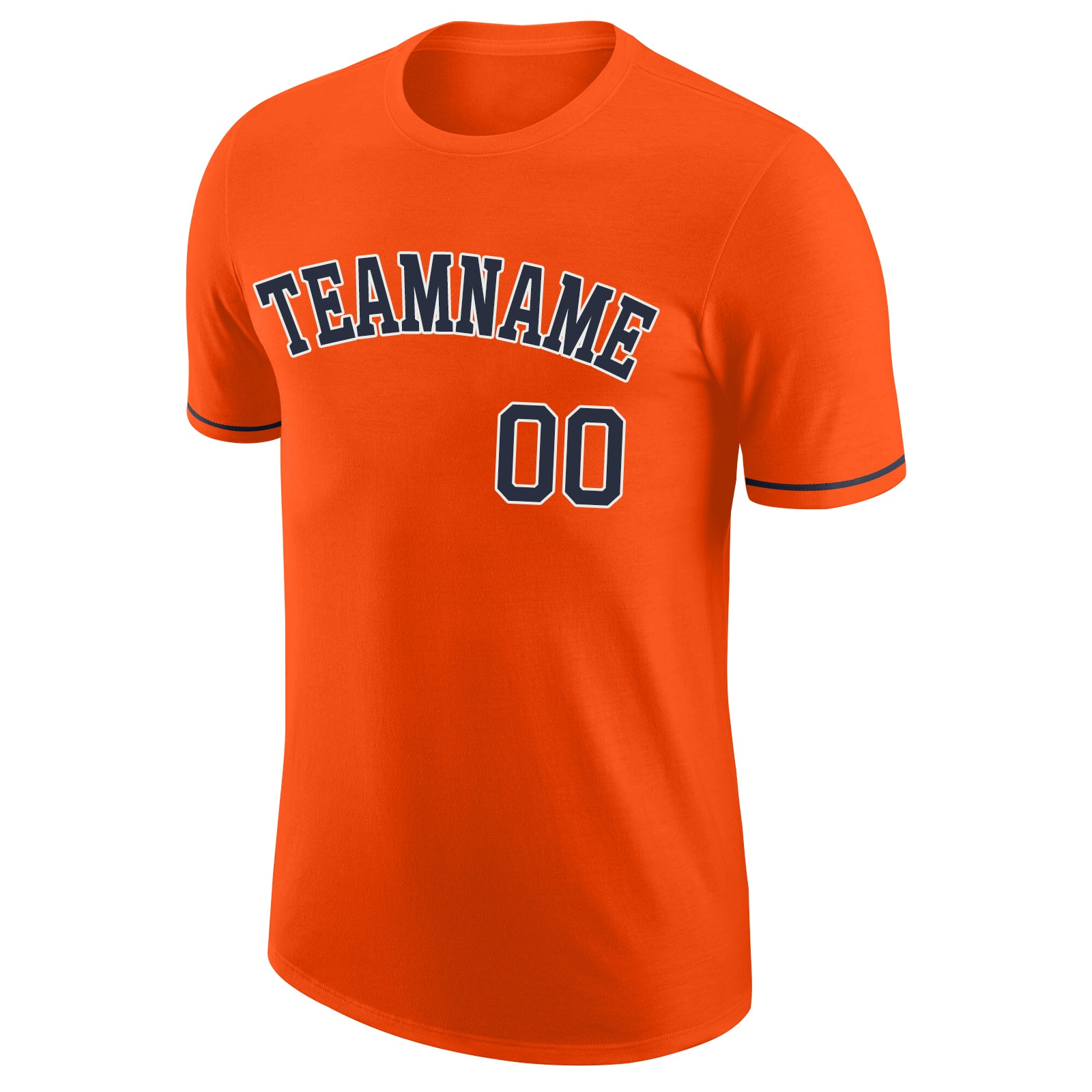 Custom Orange Navy-White Performance T-Shirt