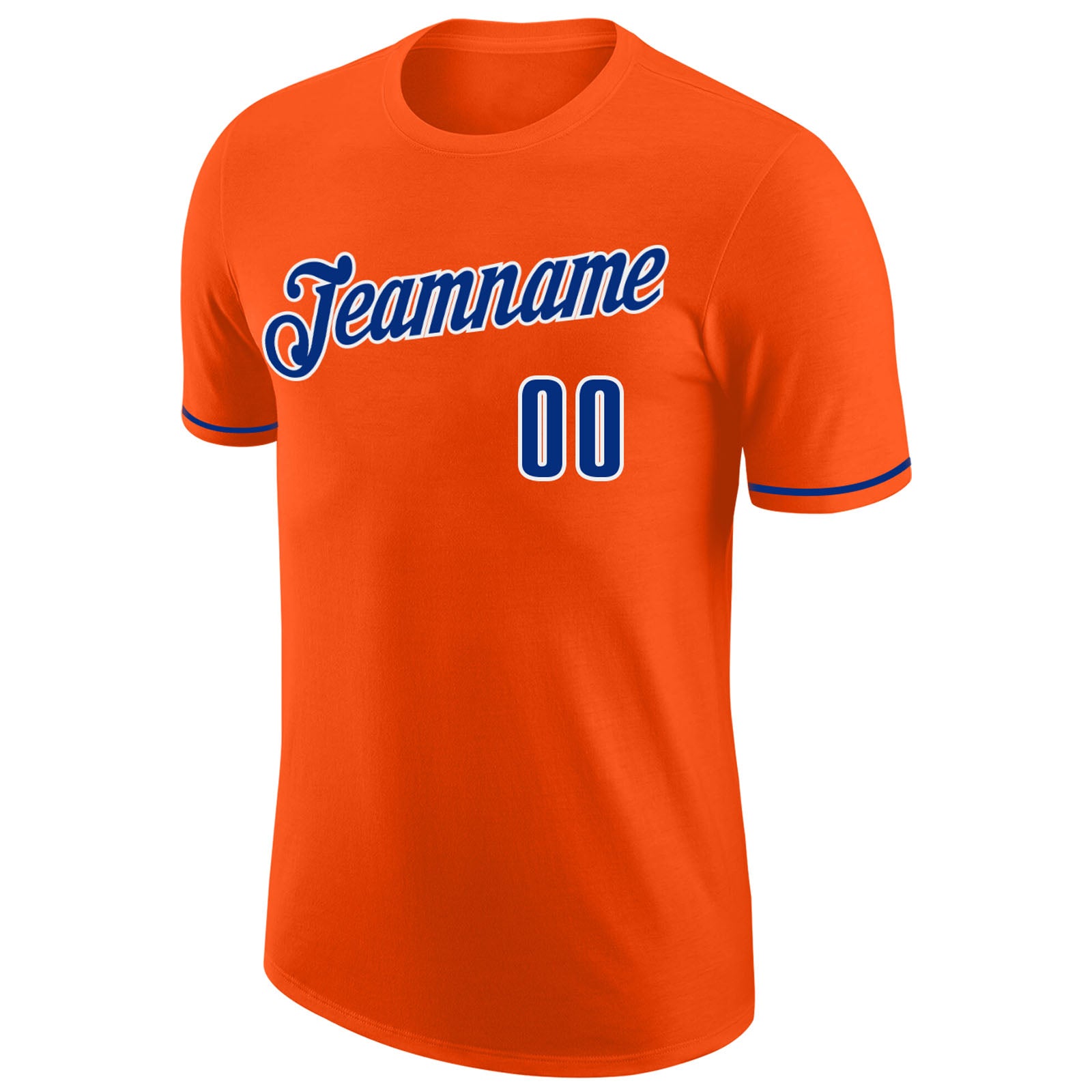 Custom Orange Royal-White Performance T-Shirt