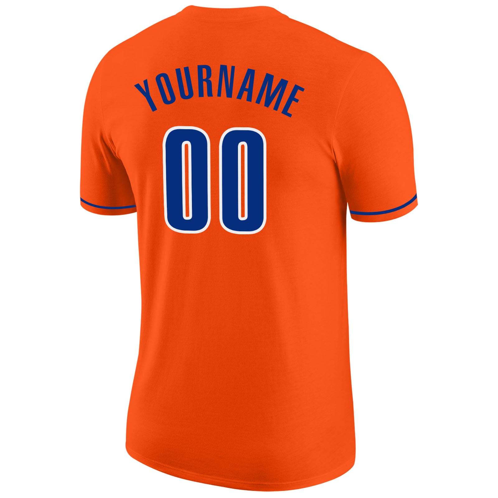 Custom Orange Royal-White Performance T-Shirt