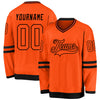 Custom Orange Orange-Black Hockey Jersey