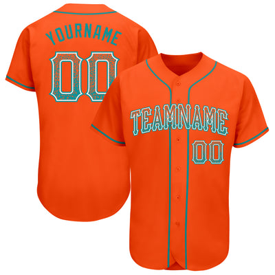 Custom Orange Teal-White Authentic Drift Fashion Baseball Jersey