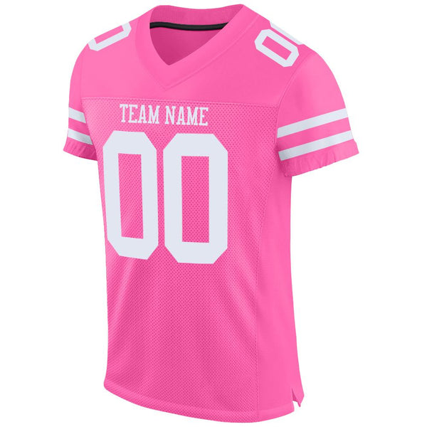 Cheap Custom Pink Kelly Green-White Mesh Authentic Football Jersey