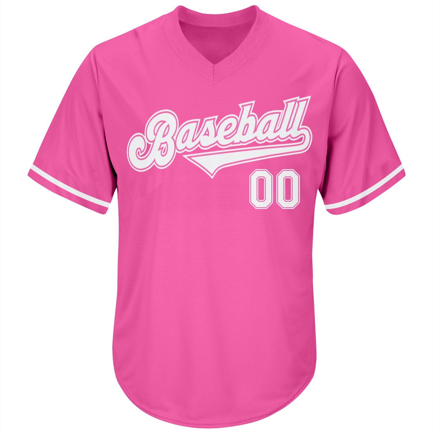 Custom Pink White-Pink Authentic Throwback Rib-Knit Baseball Jersey Shirt