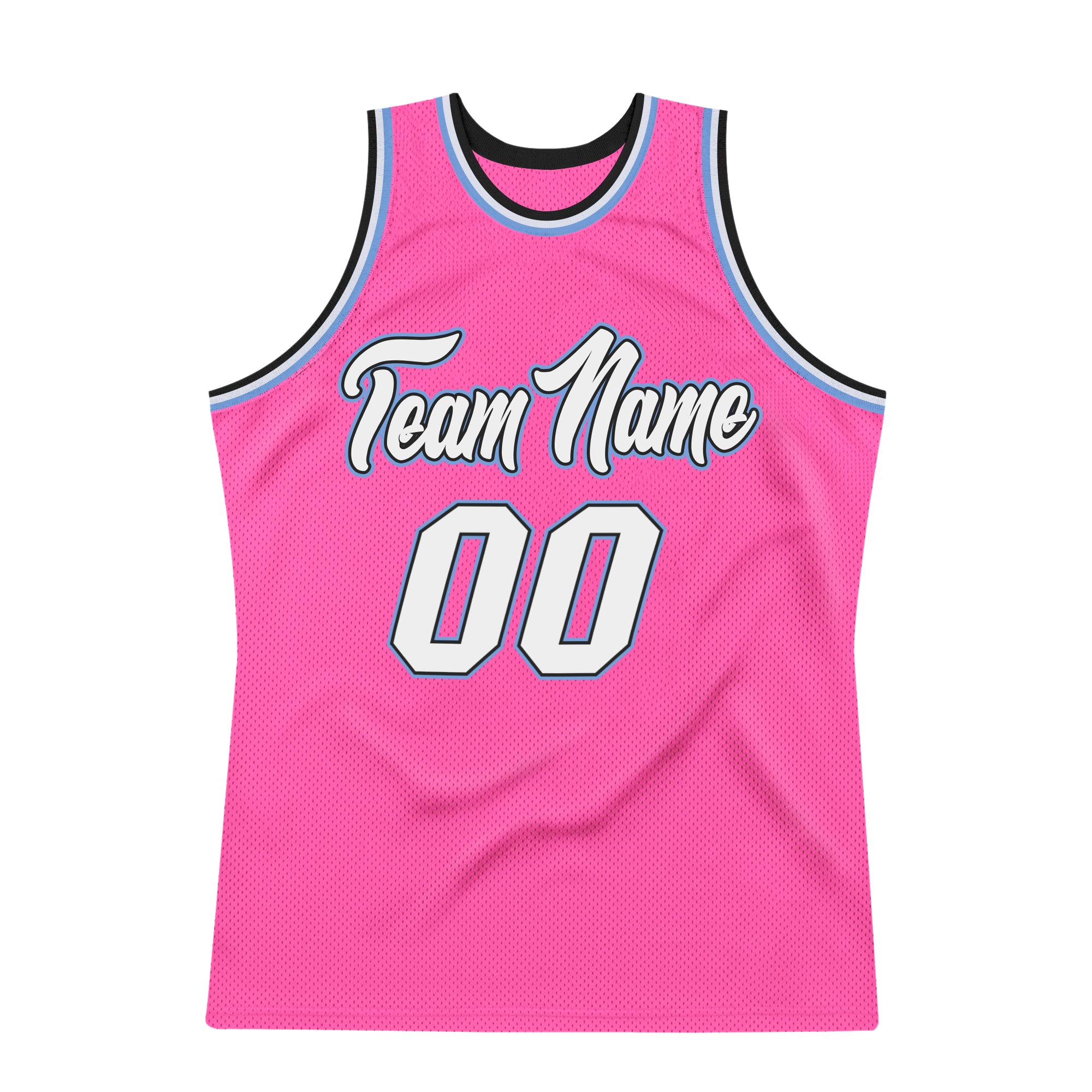 Custom Light Pink White-Light Blue Authentic Throwback Basketball Jersey in  2023