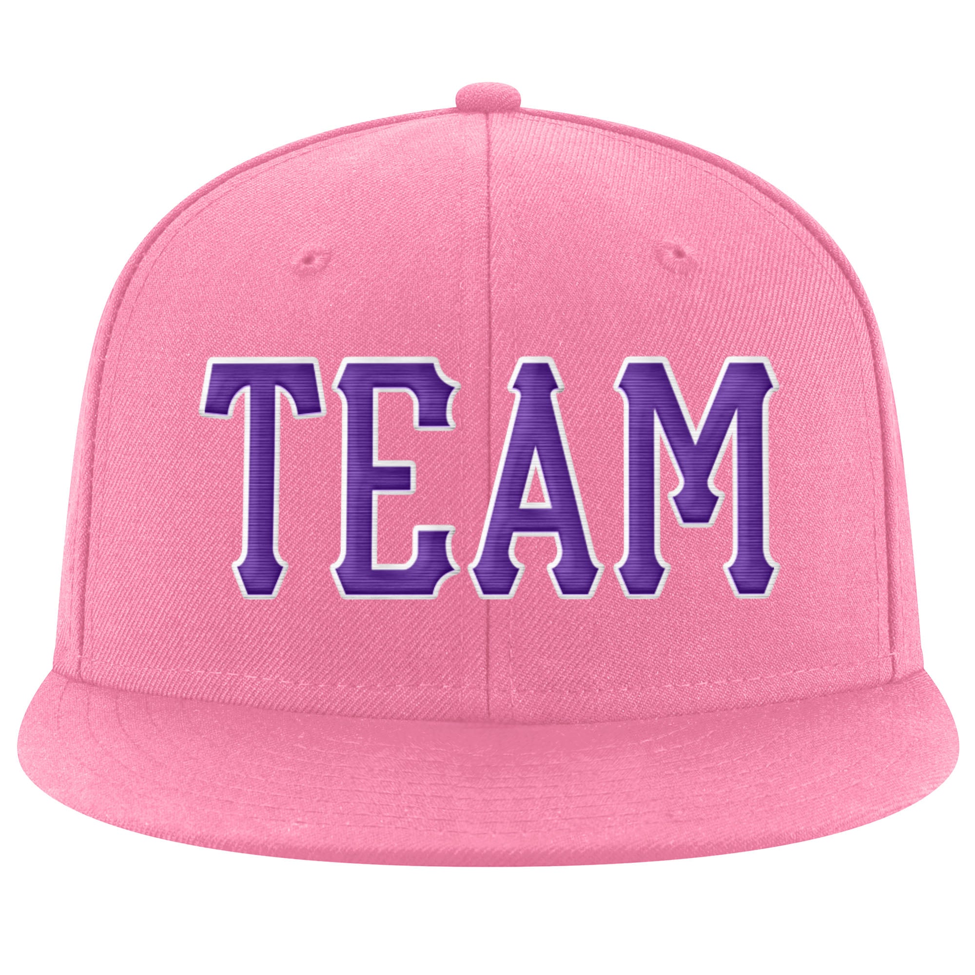 Custom Pink Purple-White Stitched Adjustable Snapback Hat