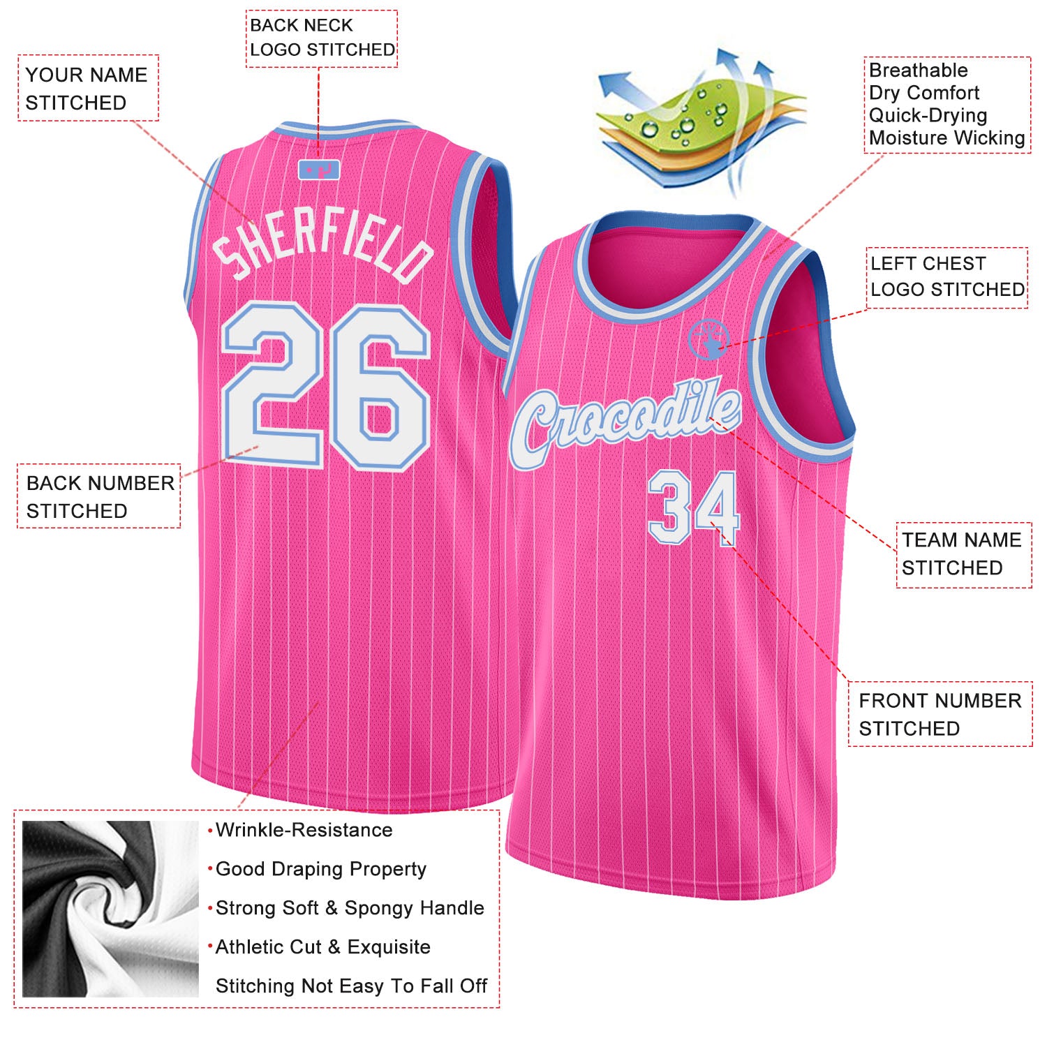 NBA DESIGN - FULL SUBLIMATION JERSEY - MIAMI HEAT - (BLUE-PINK)