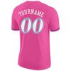 Custom Pink White-Royal Performance T-Shirt