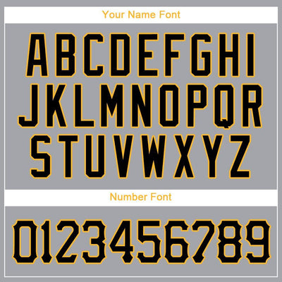 Custom Gray Black-Gold Baseball Jersey