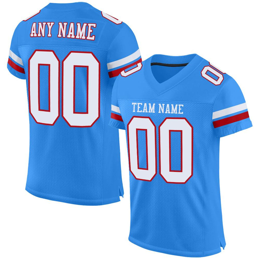 Custom Purple Light Blue-Pink Mesh Authentic Football Jersey