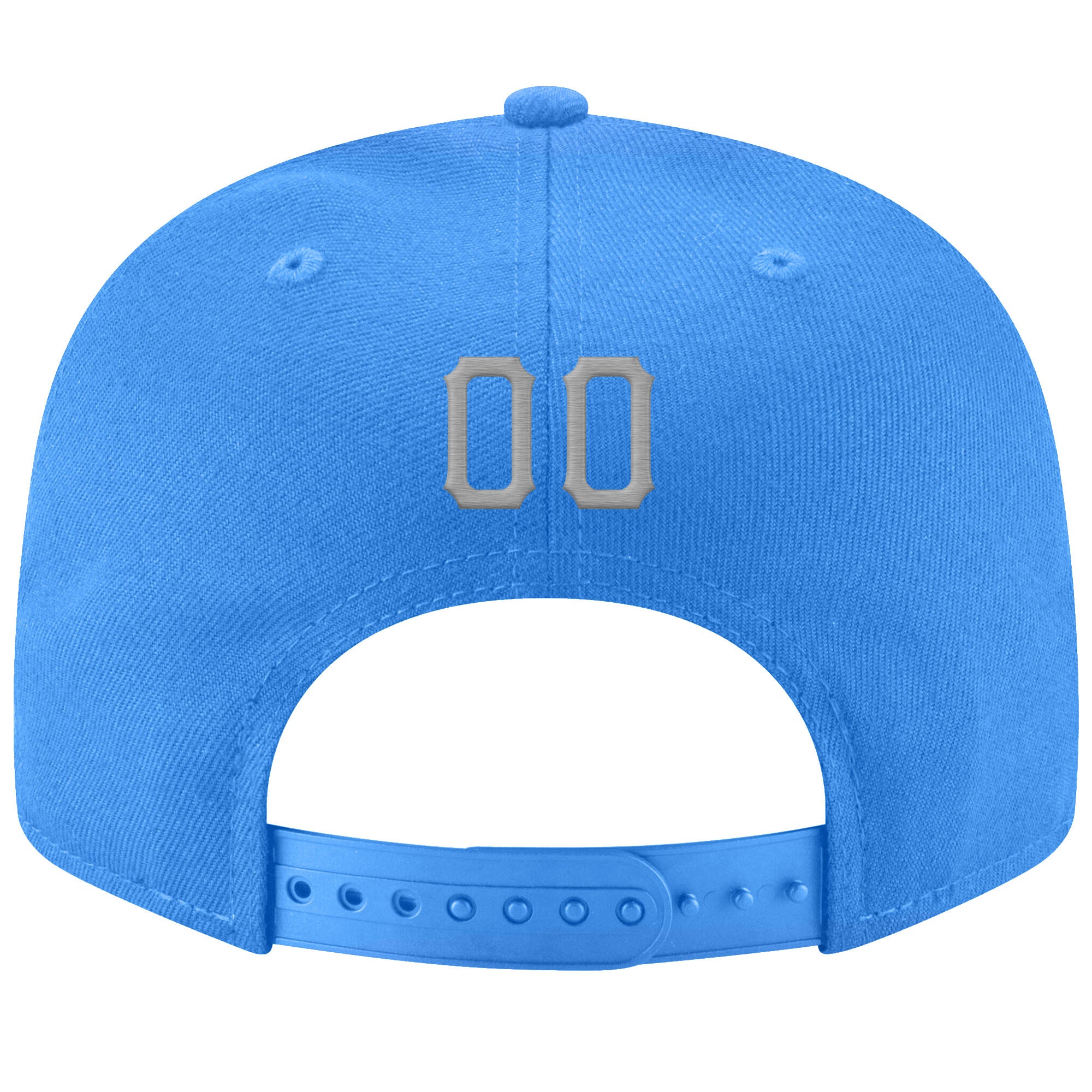 Custom Powder Blue Gray-White Stitched Adjustable Snapback Hat