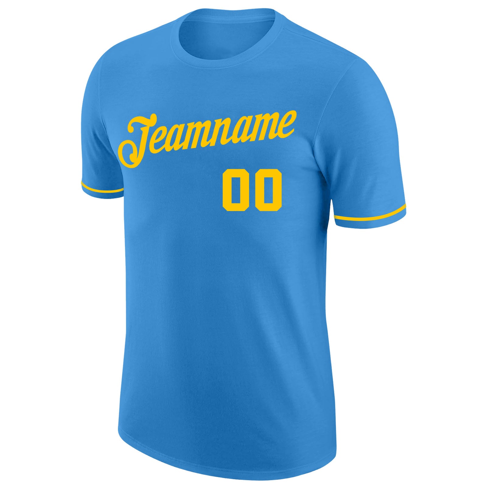 Custom Powder Blue Gold Performance T-Shirt