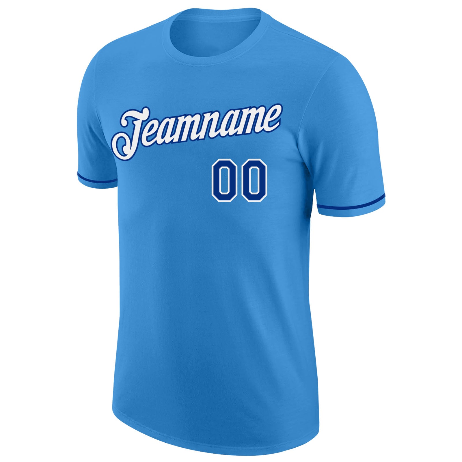 Custom Powder Blue Royal-White Performance T-Shirt