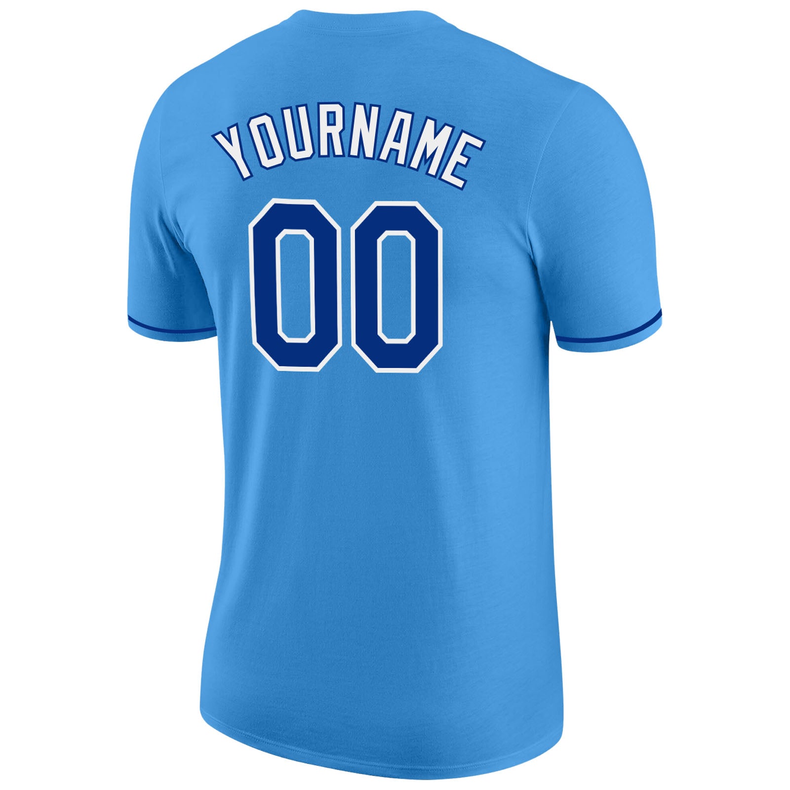 Custom Powder Blue Royal-White Performance T-Shirt