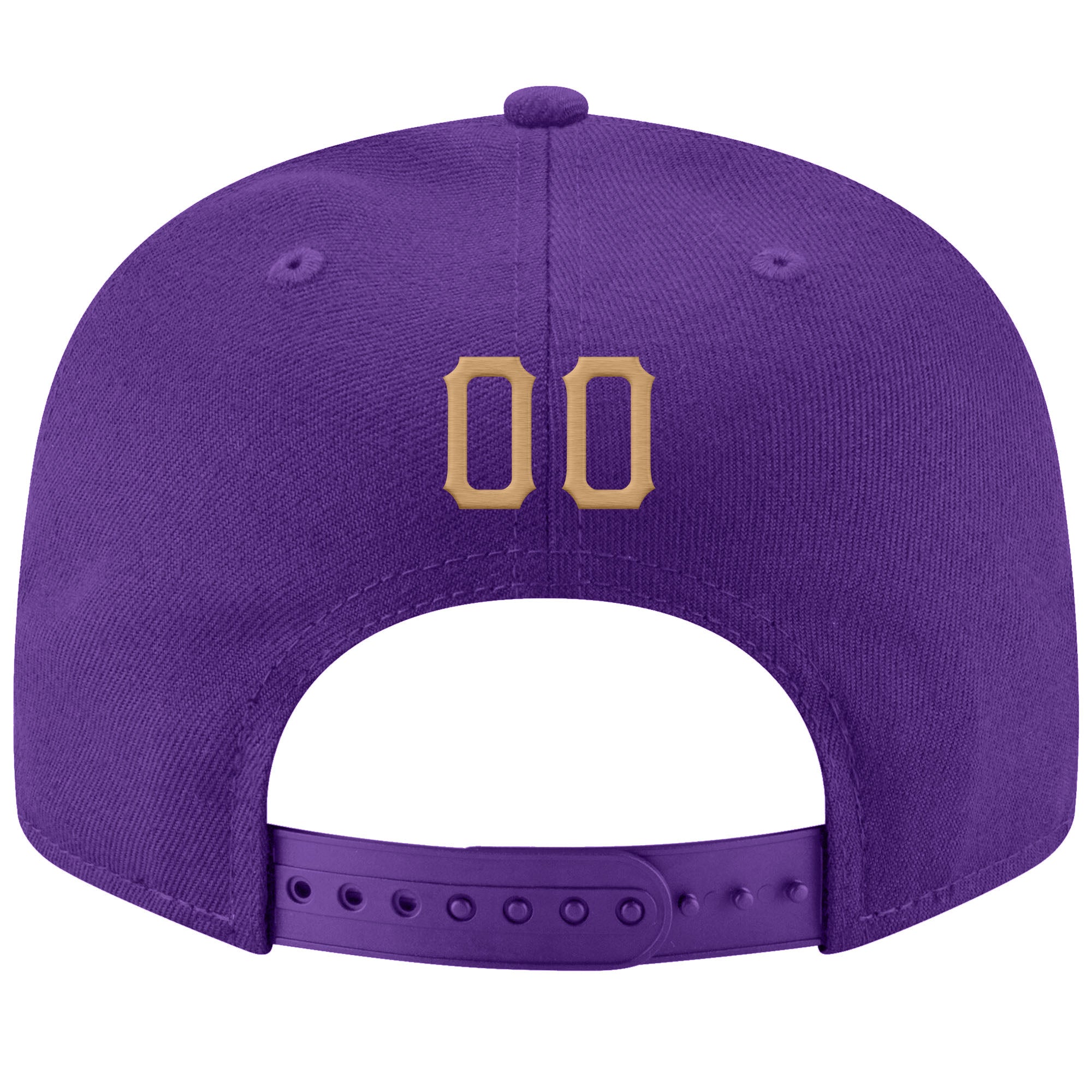 Custom Purple Old Gold-White Stitched Adjustable Snapback Hat