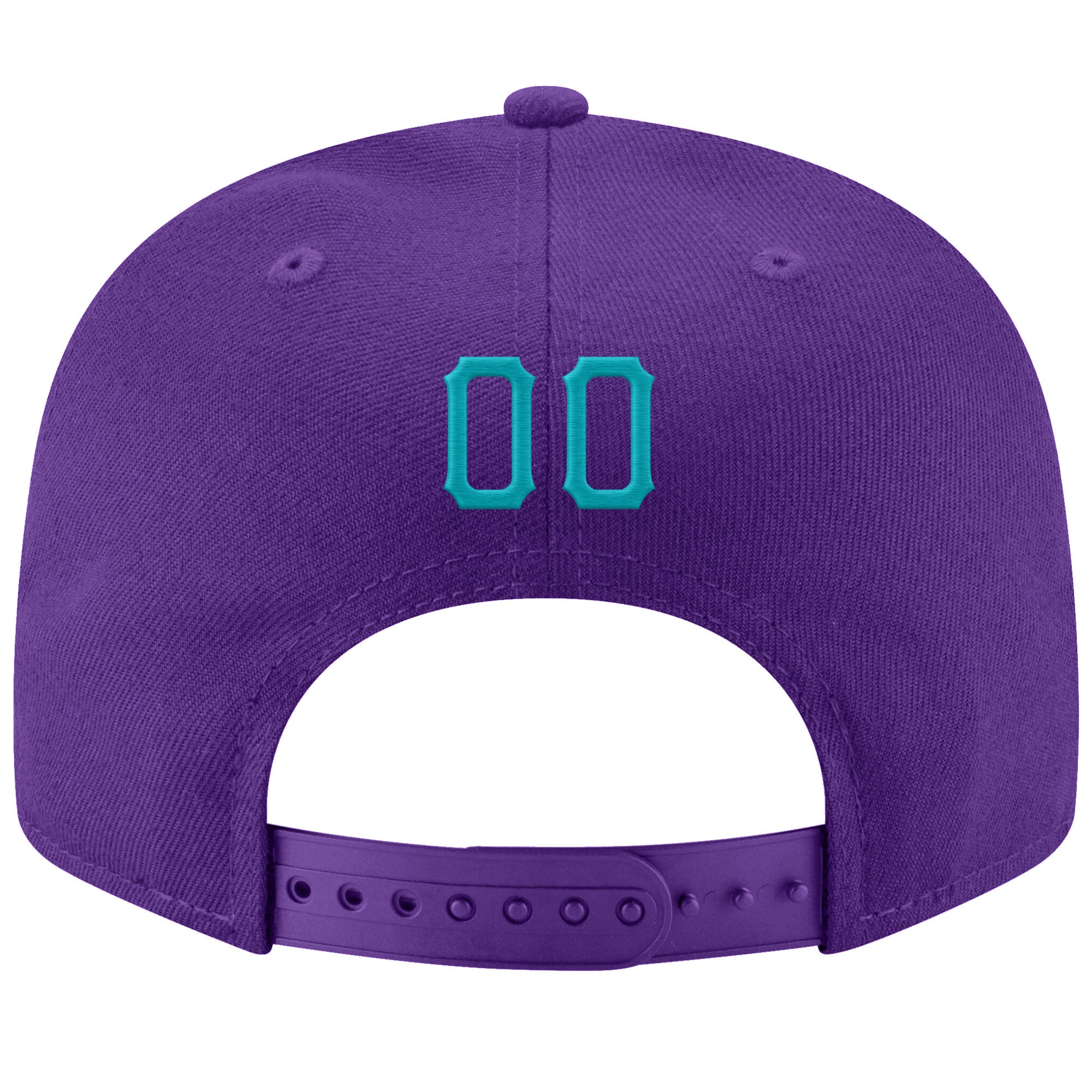 Custom Purple Aqua-White Stitched Adjustable Snapback Hat