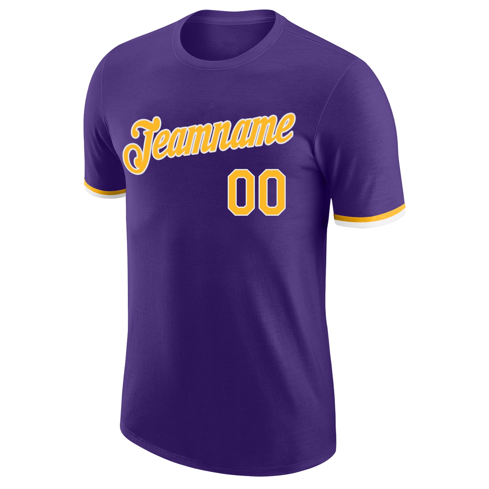 Custom Purple Gold-White Performance T-Shirt