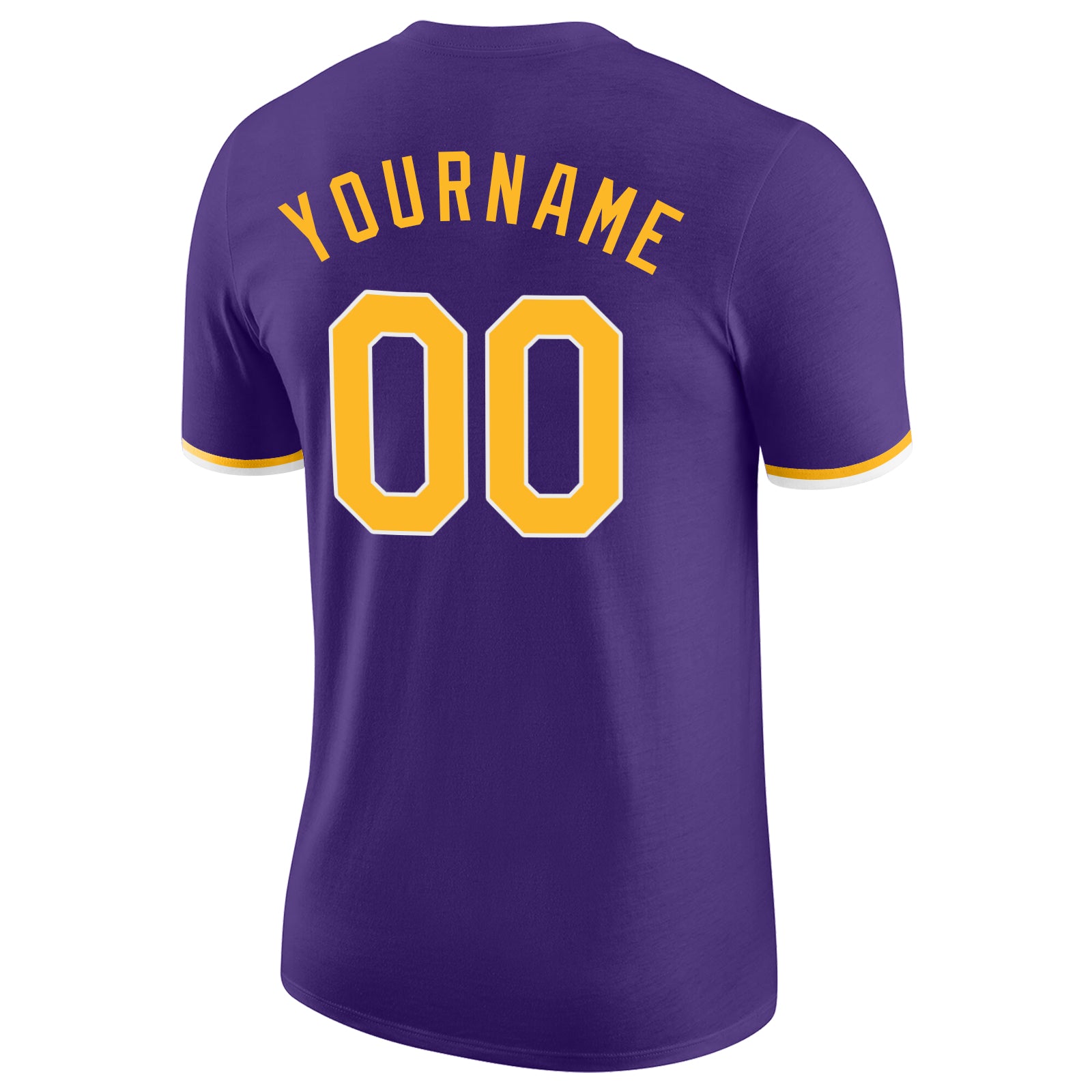 Custom Purple Gold-White Performance T-Shirt