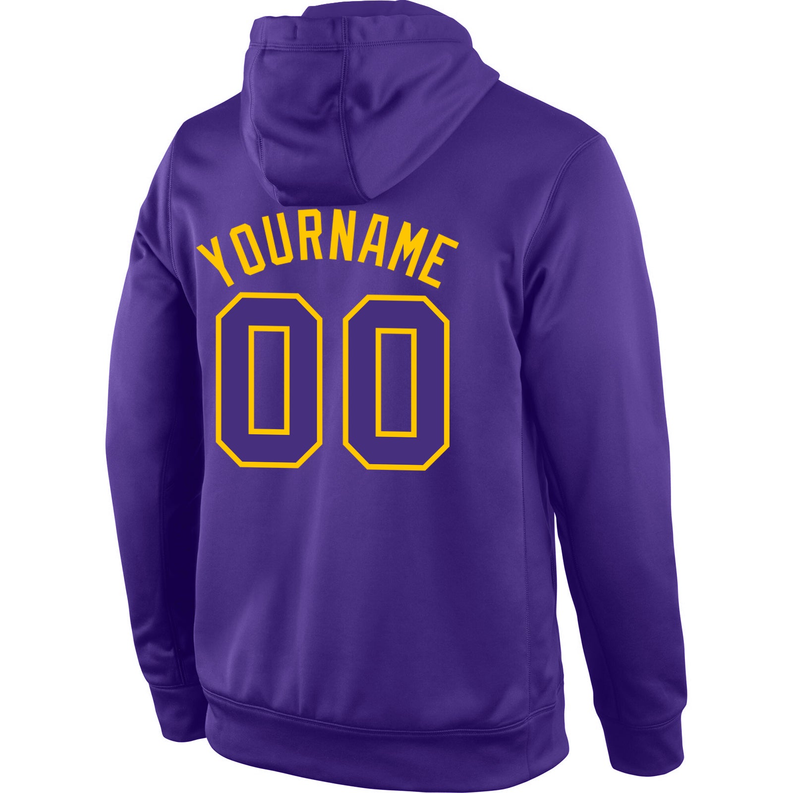 Custom Stitched Purple Purple-Gold Sports Pullover Sweatshirt Hoodie