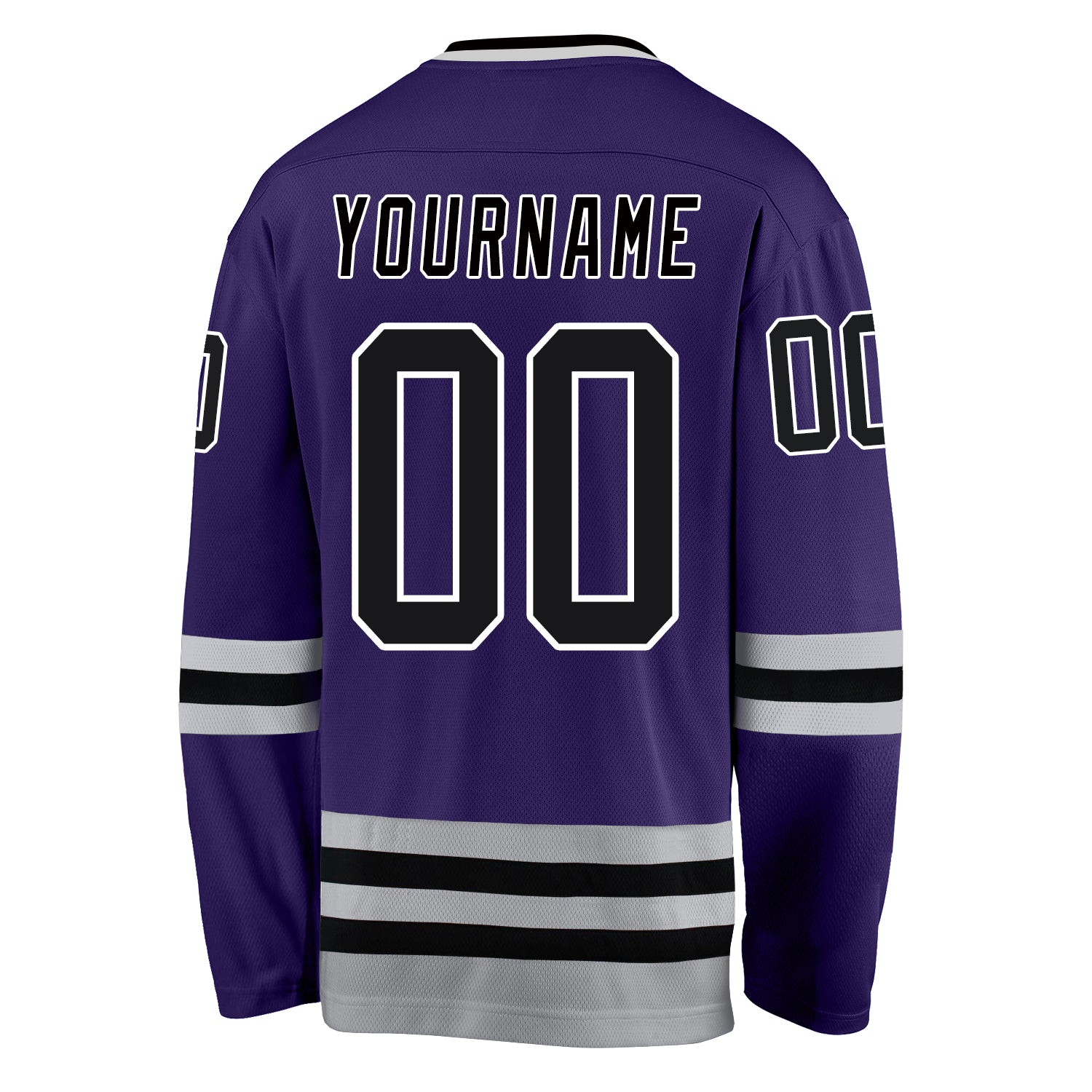 Custom Purple Black-Gray Hockey Jersey Women's Size:L