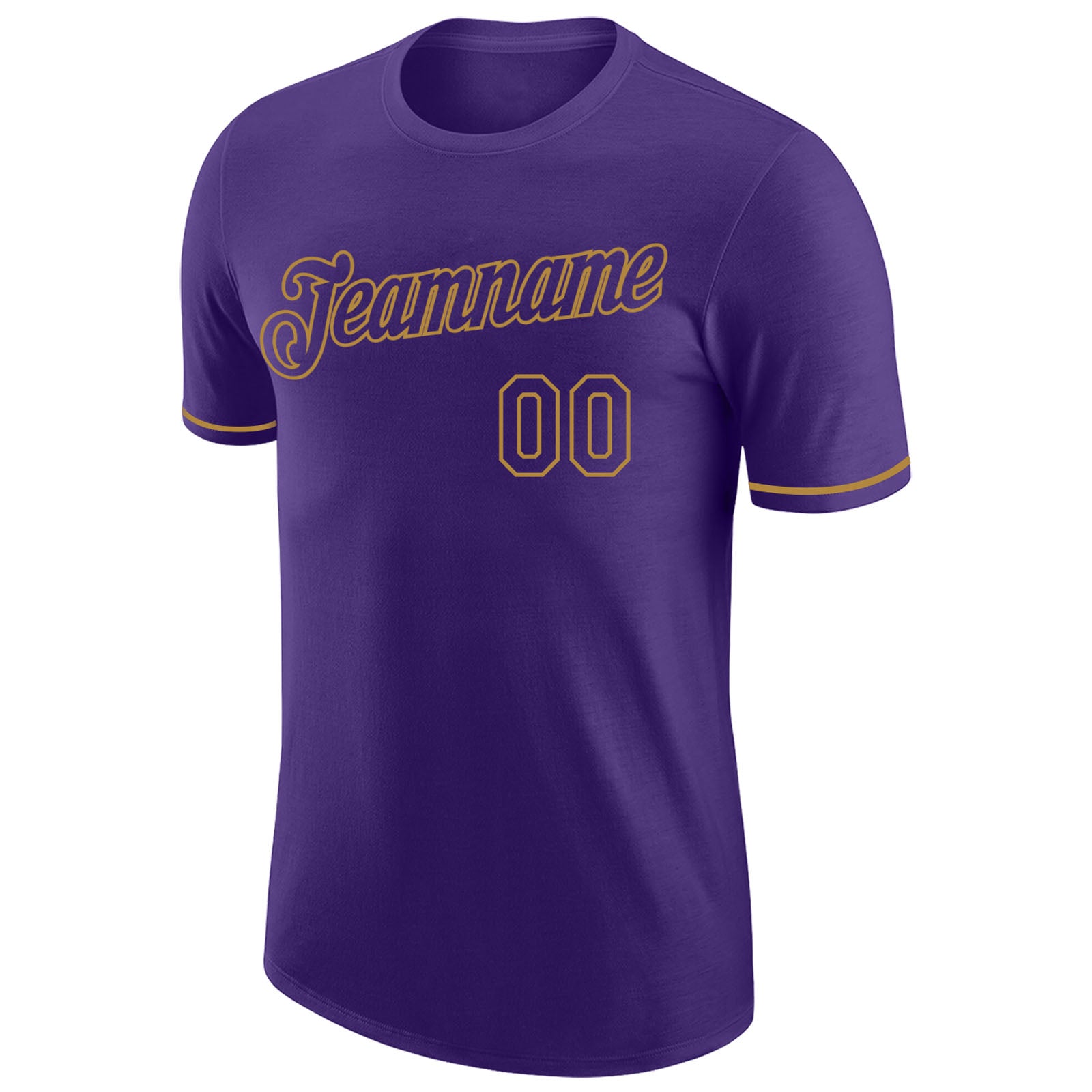 Custom Purple Purple-Old Gold Performance T-Shirt