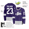 Custom Purple White-Gray Hockey Jersey