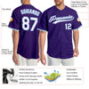 Custom Purple White-Light Blue Authentic Baseball Jersey