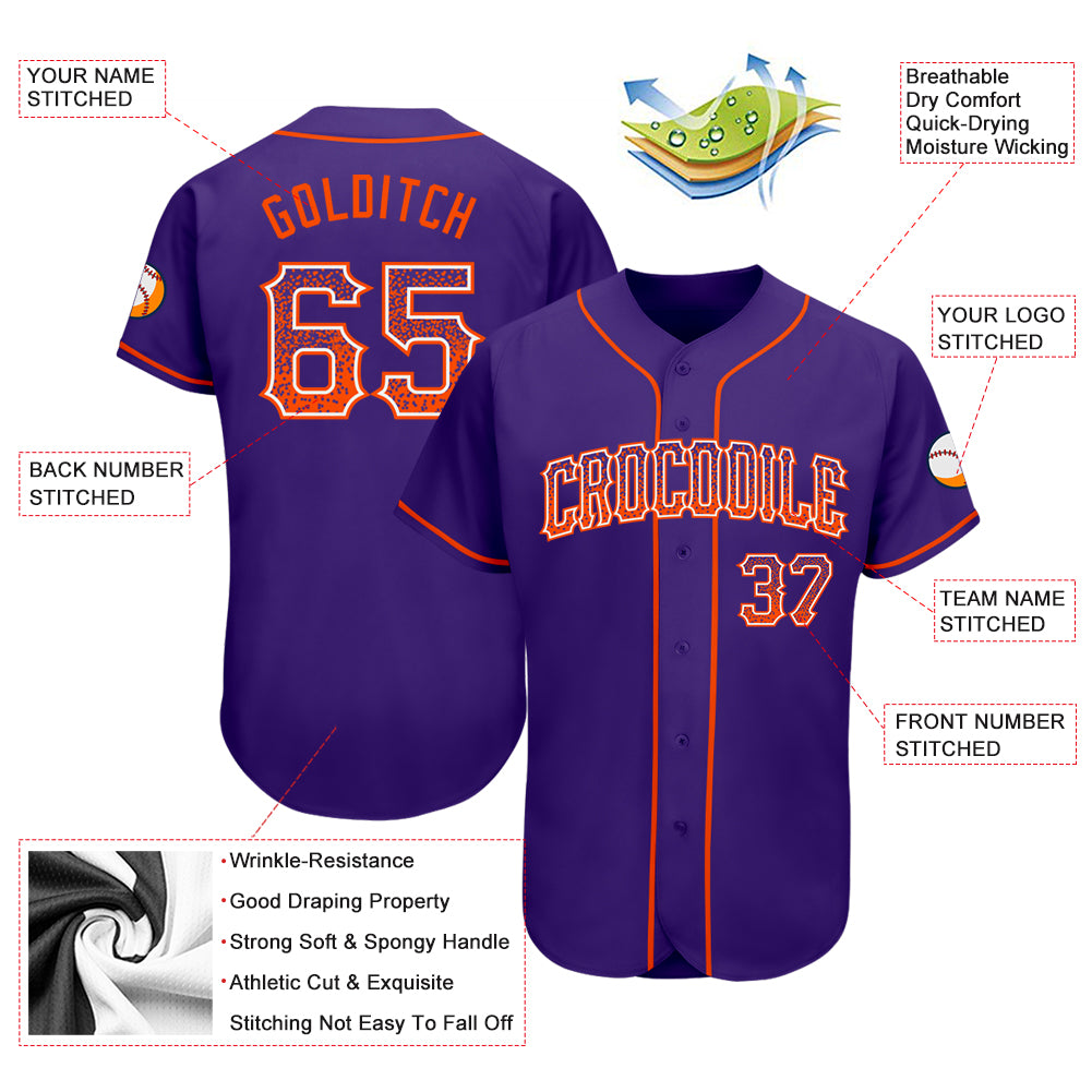 Custom Orange Purple-White Authentic Drift Fashion Baseball Jersey Discount