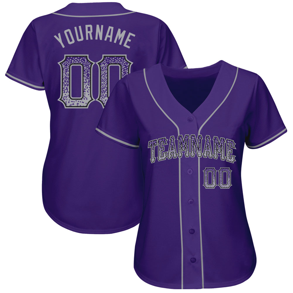 Custom Drift Fashion Baseball Jersey Purple Gray-Black Authentic - FansIdea