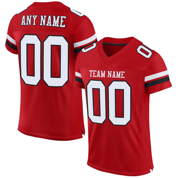 Custom Light Gray Red-Black Mesh Authentic Football Jersey Discount