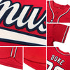 Custom Red White-Navy Authentic Baseball Jersey