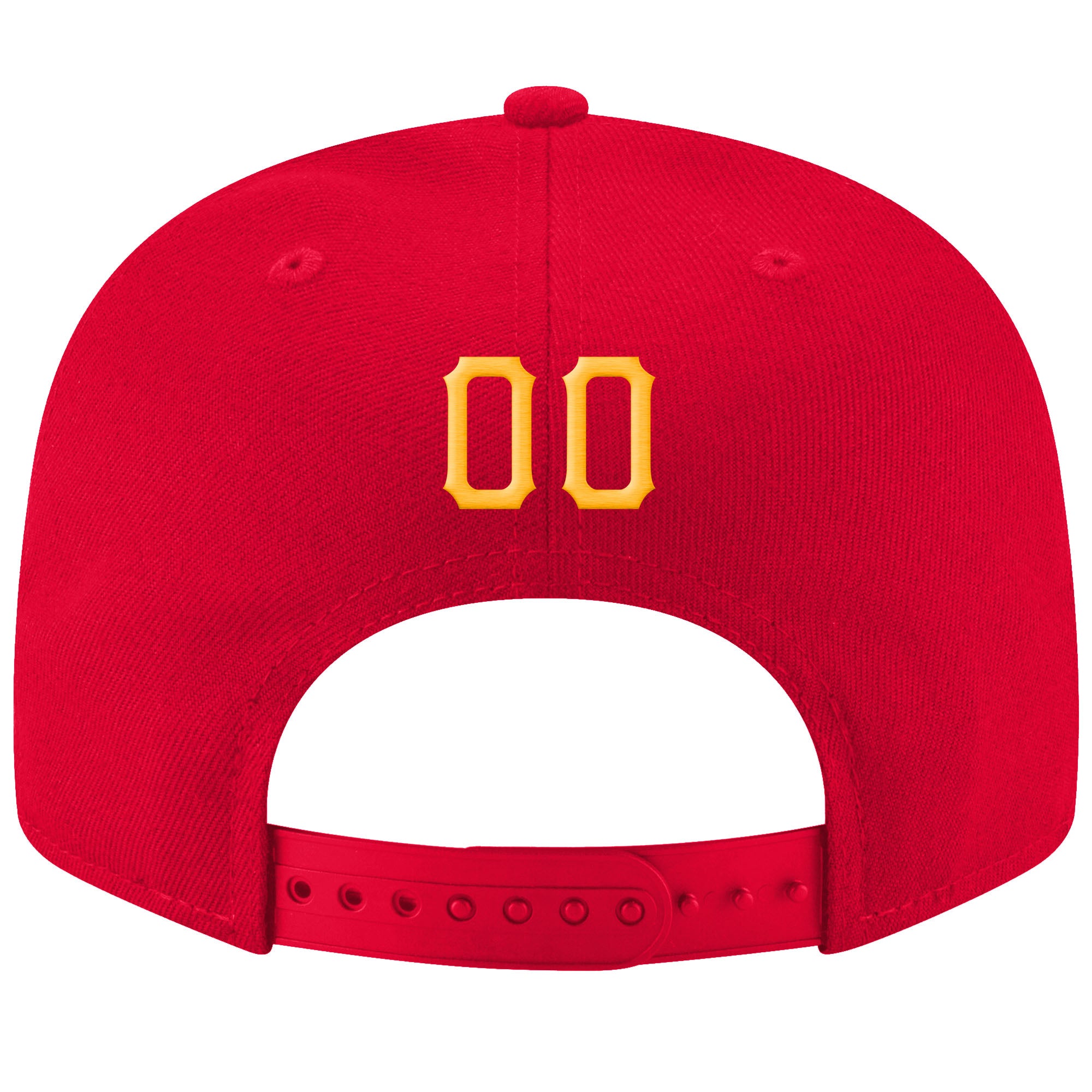 Custom Red Gold-White Stitched Adjustable Snapback Hat