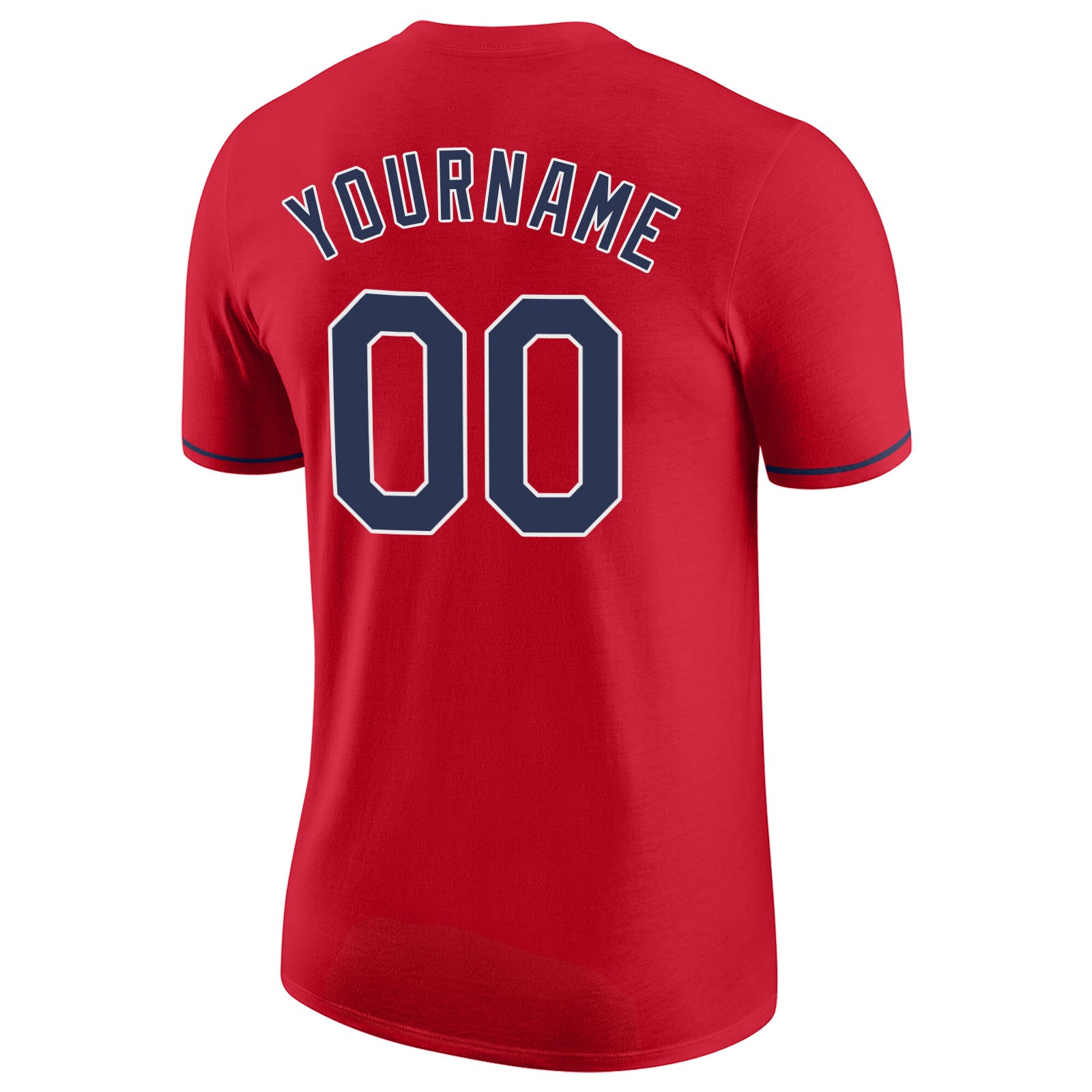 Custom Red Navy-White Performance T-Shirt