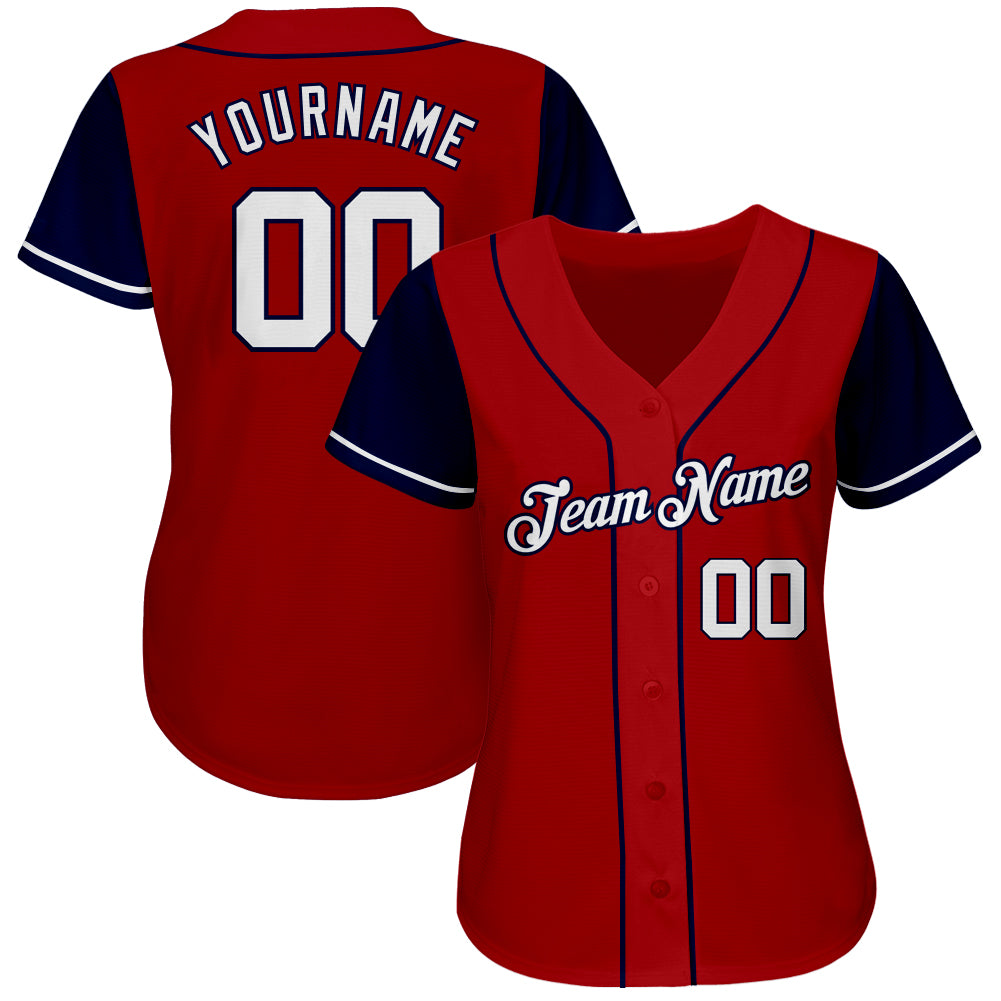 Custom Two Tone Baseball Jersey Gray Royal-Red Authentic - FansIdea